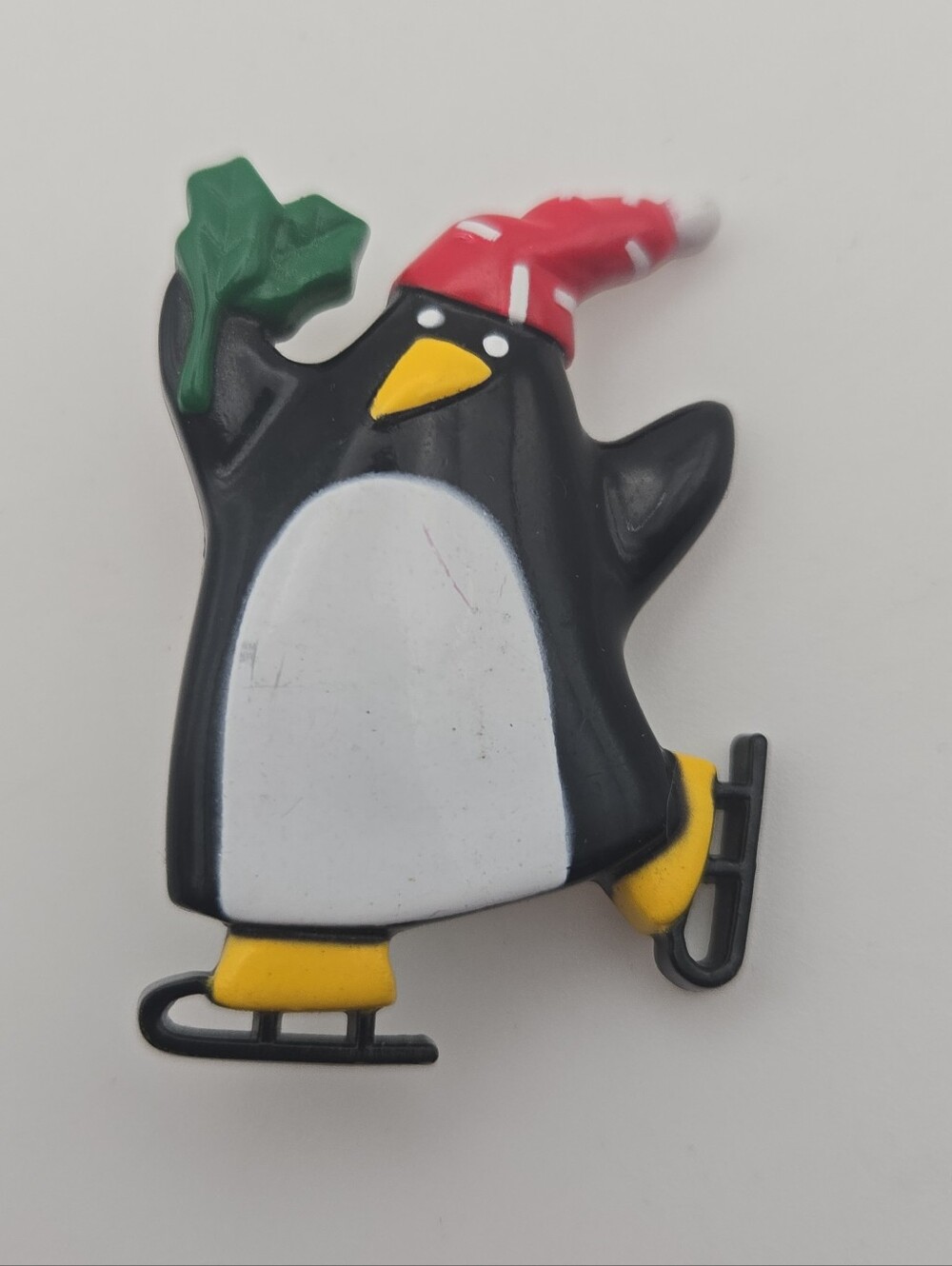 1989 Hallmark Ice Skating Penguin Christmas Brooch Pin